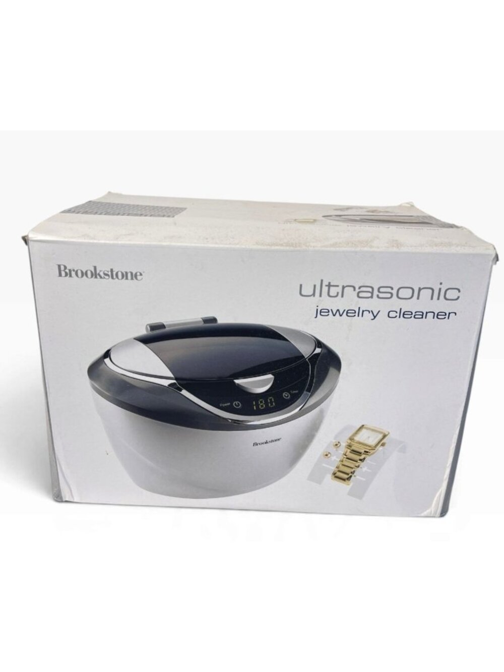Brookstone Ultrasonic Jewelry Cleaner With Digital Timer & Stainless Steel Tank